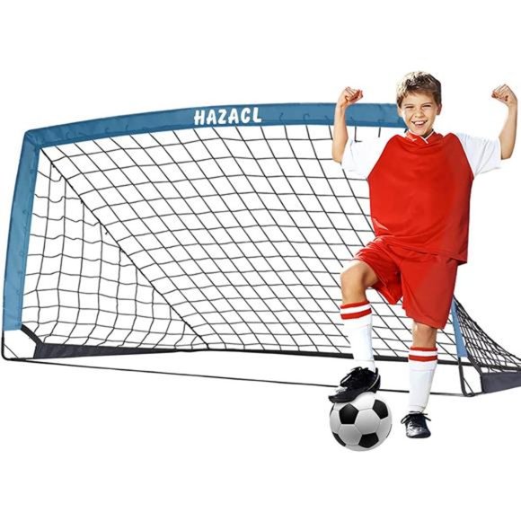 Kid Soccer Goal Portable Soccer Net Large Pop Up Soccer Goal Net with Carry Bag - Picture 1 of 7